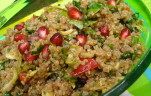 Quinoa and Kale Salad with Walnut and Raspberry Balsamic Dressing